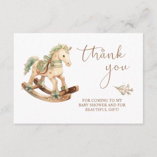 Rocking Horse Baby Shower Thank You Enclosure Card