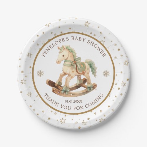 Rocking Horse Baby Shower Thank You Paper Plates