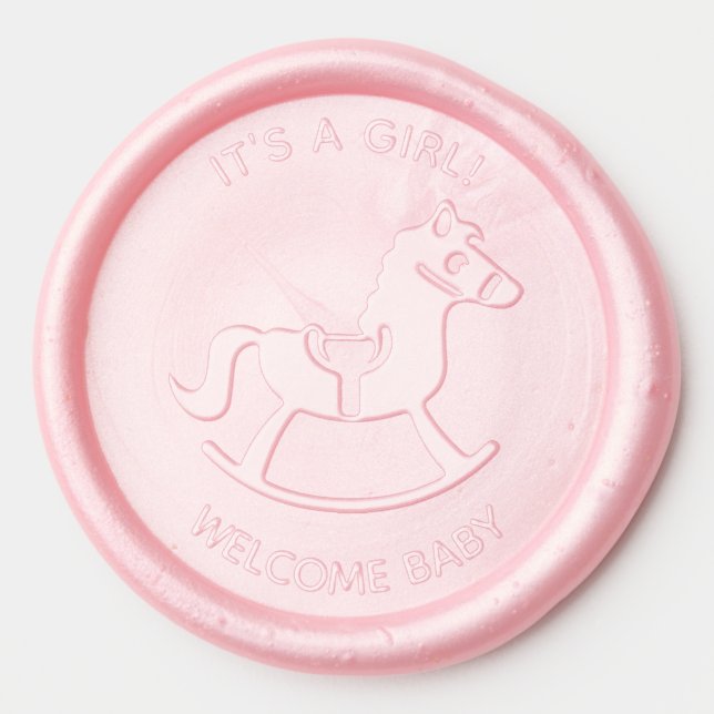 Rocking Horse Baby Shower  Wax Seal Sticker (Front)