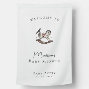 Rocking Horse Baby Shower Welcome Flag