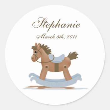 Rocking Horse Baby Sticker by mybabybundles at Zazzle