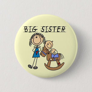 Rocking Horse Big Sister T-shirts and Gifts Button