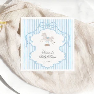 Rocking Horse Blue Boy Baby Shower Napkins