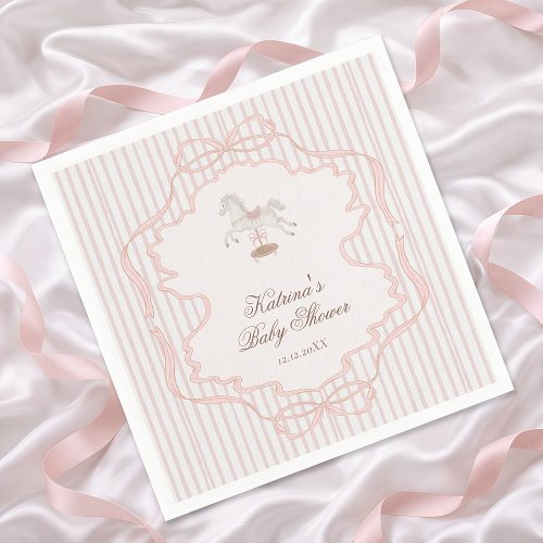 Rocking Horse Blush Pink Girl Baby Shower
