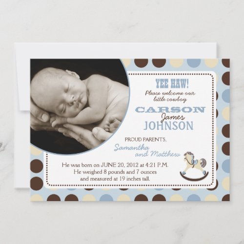 Rocking Horse Boy Announcement Card