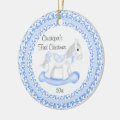 Rocking Horse Boy Baby's First Christmas Ornament | Zazzle