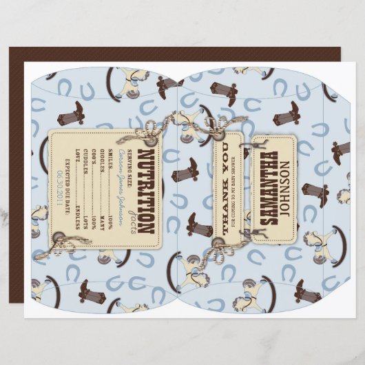 Rocking Horse Boy Puff Box Template B2 (Front/Back)