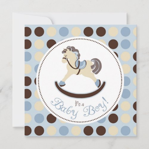 Rocking Horse Boy Square 2 Custom Invitation