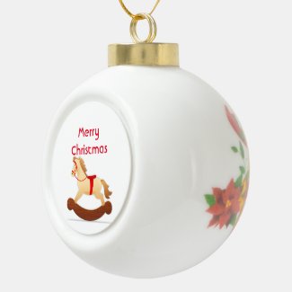 Rocking Horse Ceramic Ball Ornament