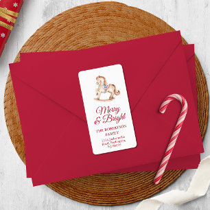 Rocking Horse Christmas Address Sticker
