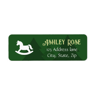 Rocking Horse Christmas Return Address Label