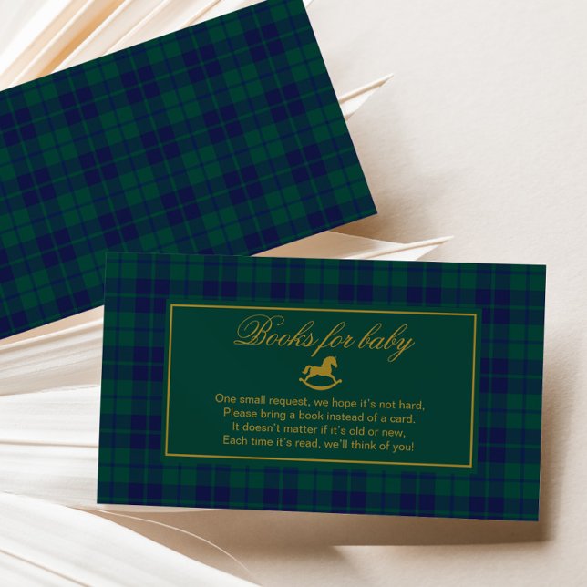 Rocking Horse Classic Plaid Vintage Books for baby Enclosure Card (Creator Uploaded)
