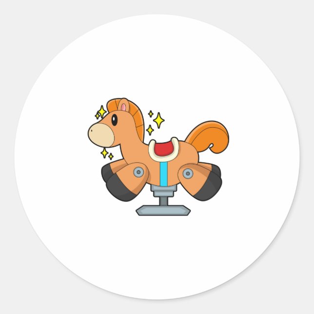 Rocking horse classic round sticker (Front)