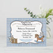 Rocking Horse Cowboy Baby Shower Invitation (Standing Front)