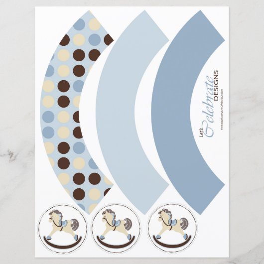 Rocking Horse Cupcake Wrapper (Front)