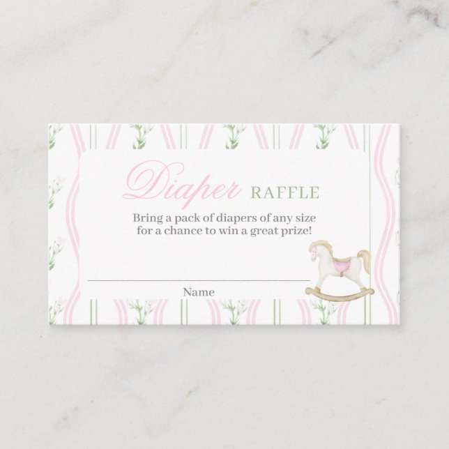 Rocking Horse Diaper Raffle Card (Front)