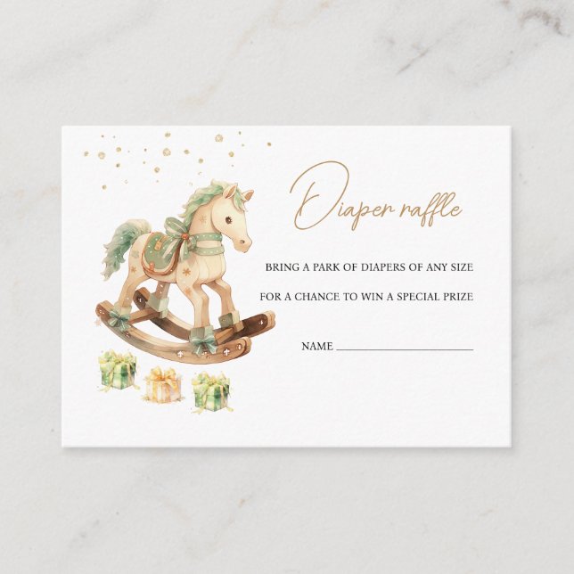 Rocking Horse Diaper Raffle  Enclosure Card (Front)