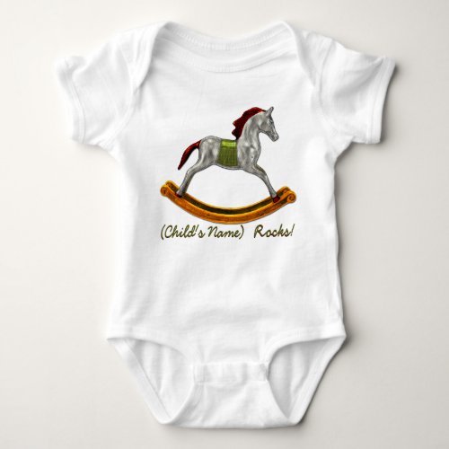 Rocking Horse Fame 2 Personalized Baby Bodysuit