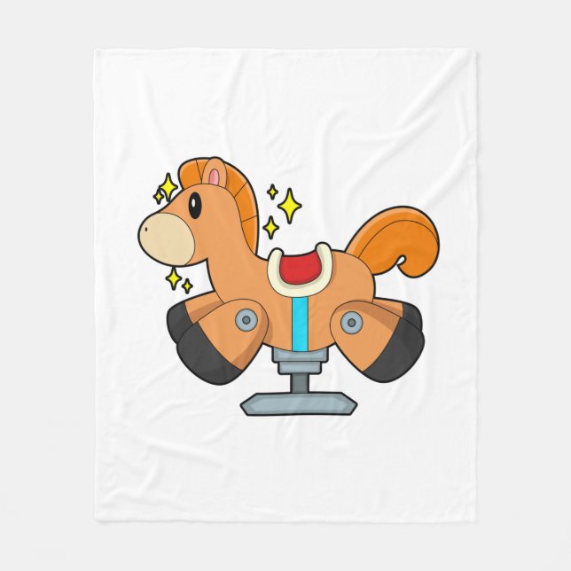 Rocking horse fleece blanket (Front)