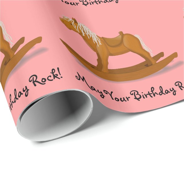 Rocking Horse Gift Wrapping Paper For Children (Roll Corner)