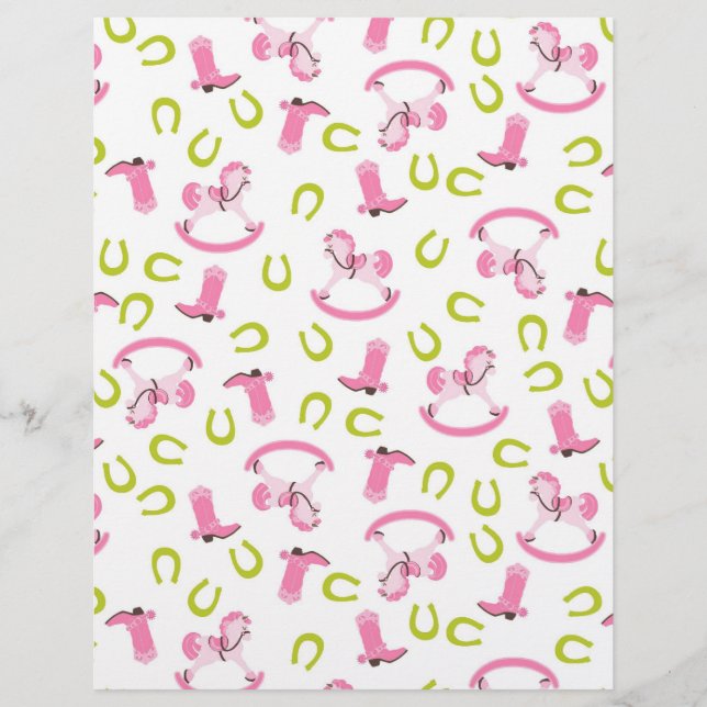 Rocking Horse Girl Dual-Sided Scrapbook Paper (Front)