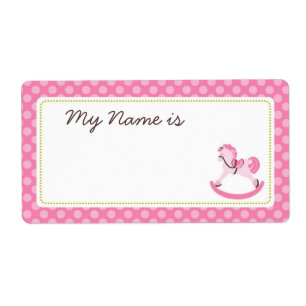 Rocking Horse Girl Name Tag