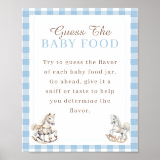 Rocking Horse Guess The Baby Food Baby Shower Game Poster