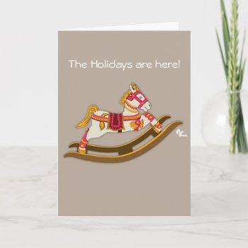 Rocking Horse Holiday Card by flopsock at Zazzle