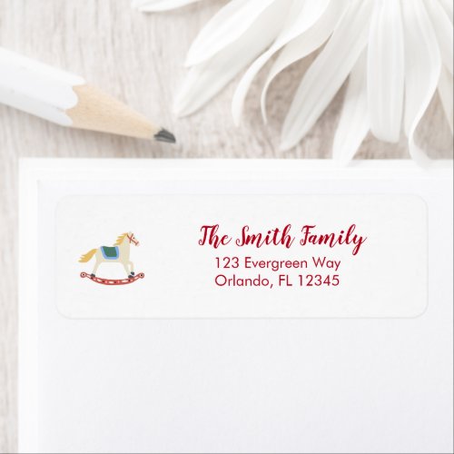 Rocking Horse Illustration Return Address Label