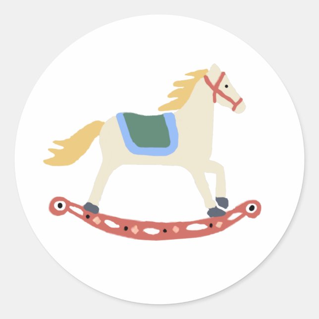 Rocking Horse Illustration Sticker (Front)