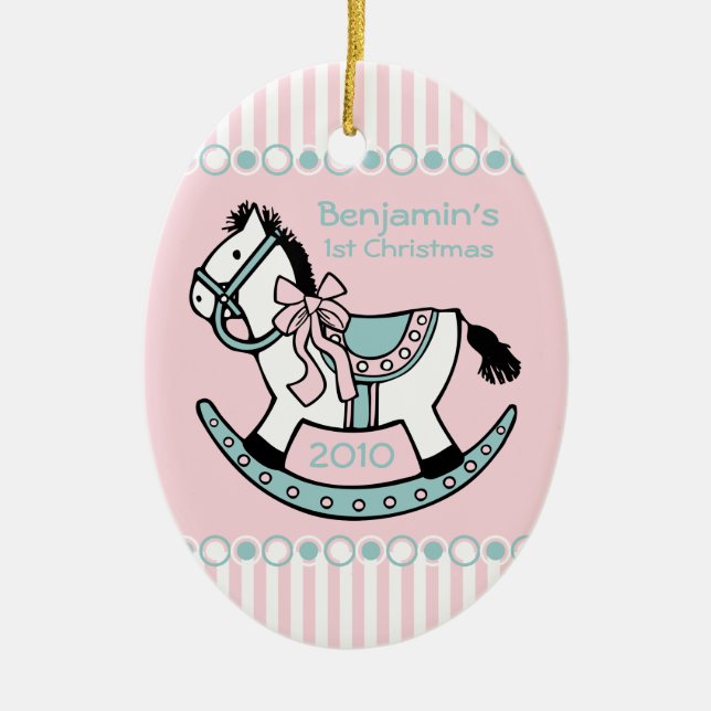 Rocking Horse Personalized Ornament (Front)