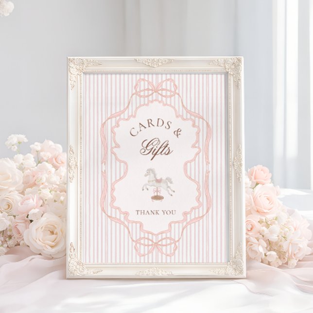 Rocking Horse Pink Baby Shower Cards and Gifts Poster (Creator Uploaded)