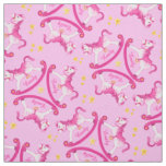 Rocking horse pink girls name nursery fabric