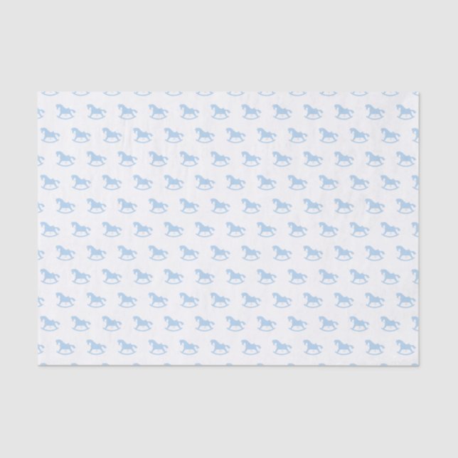 Rocking Horse Silhouette Tissue Paper Blue (Front)