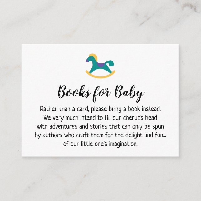 Rocking Horse Simple Book Request Insert Cards (Front)