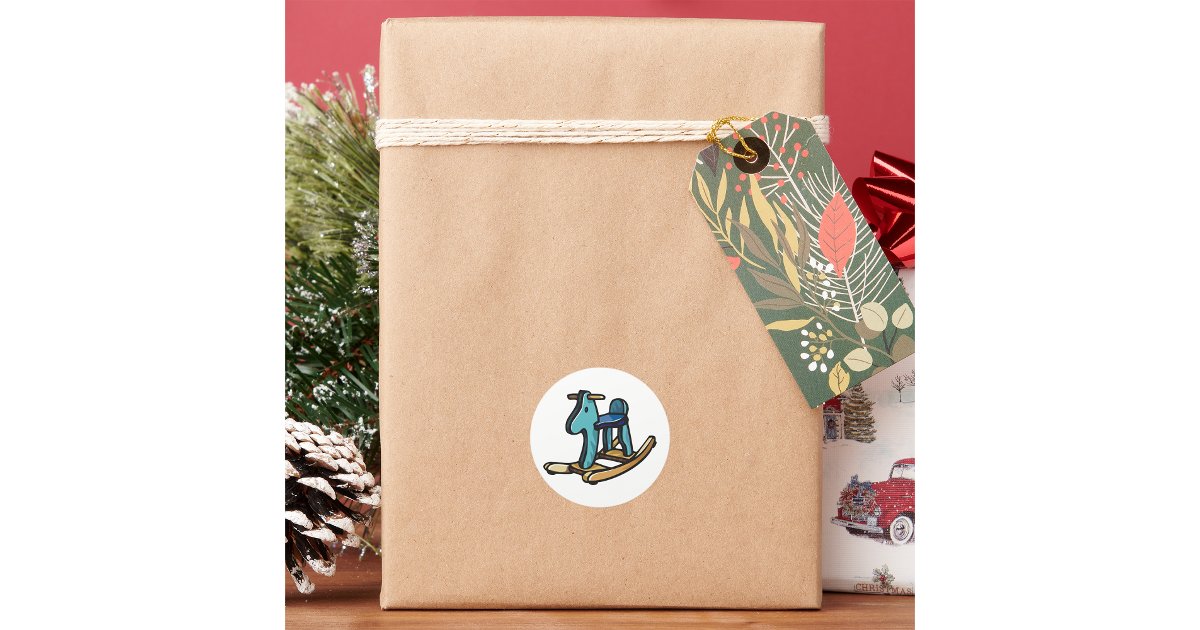 Rocking R Sticker Rocking Horse Stickers | Zazzle