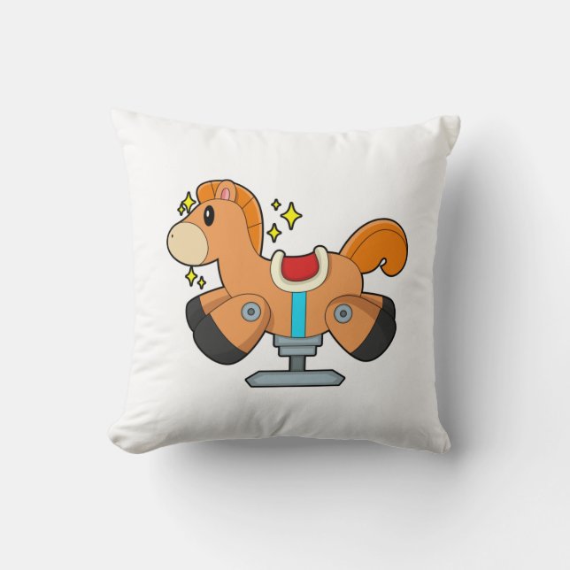 Rocking horse throw pillow (Front)