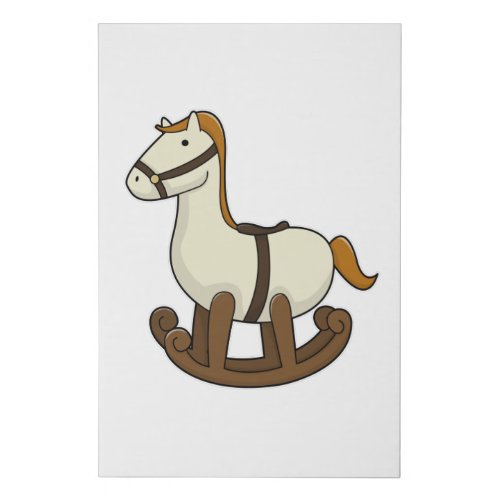 Rocking horse Toy Faux Canvas Print