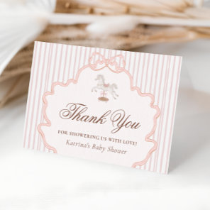 Rocking Horse Vintage Baby Shower Thank You Card