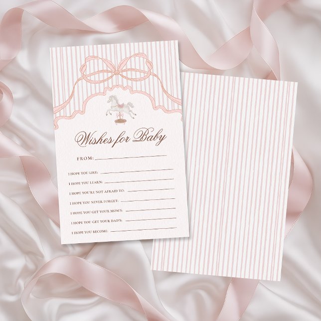 Rocking Horse Wishes For Baby Advice Game Card (Creator Uploaded)