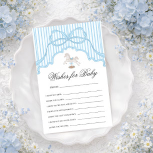 Rocking Horse Wishes For Baby Advice Game Card