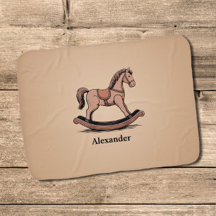 Rocking Horse - Wooden Toys Baby Blanket