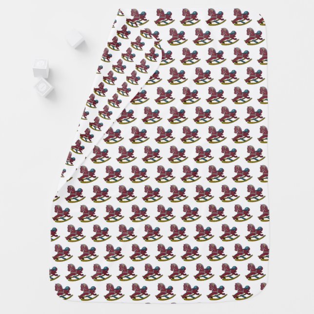 rocking horses baby blanket (In Situ)