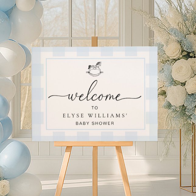 Rocking Hose Blue Gingham Welcome Sign (Creator Uploaded)
