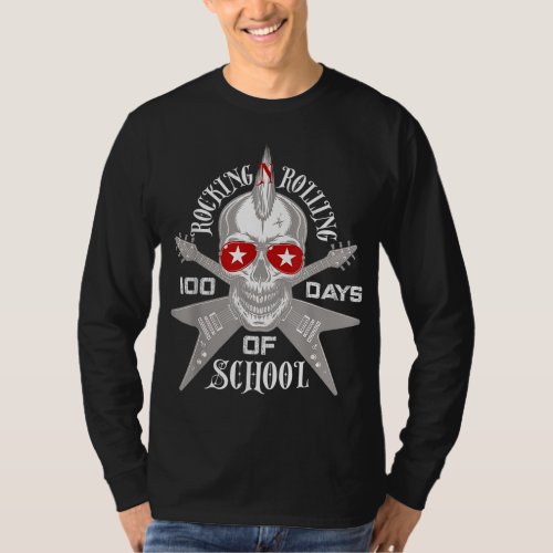 Rocking N Rolling 100 Days Of School Teacher Kids  T_Shirt
