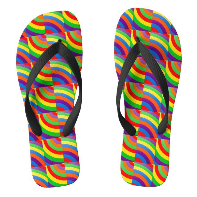 ROCKING RAINBOW SOCK SMALL PATTERNS FLIP FLOPS (Footbed)