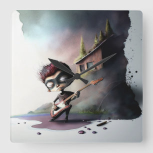 Rocking Randy Square Wall Clock