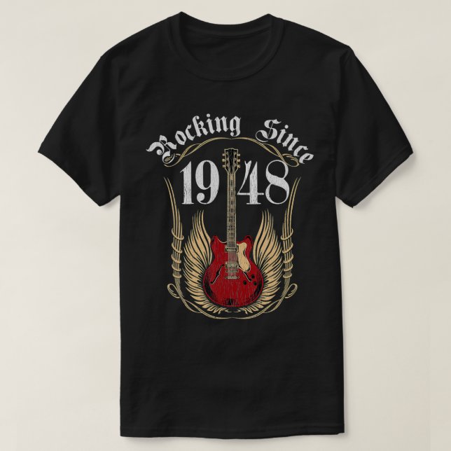 Rocking Since 1948 73 Year Old Birthday Gift  T-Shirt (Design Front)