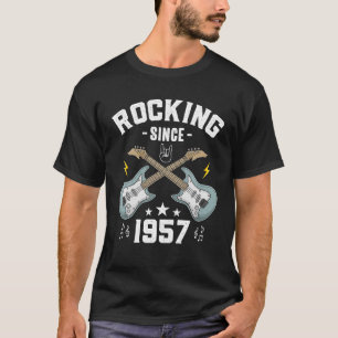 Rocking Since 1957 Vintage Rock Music Guitar 66th T-Shirt