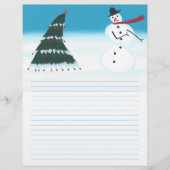 Rocking Snowman and Tree Christmas Letterhead (Front)
